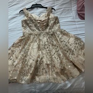 A quinceañera dama dress.